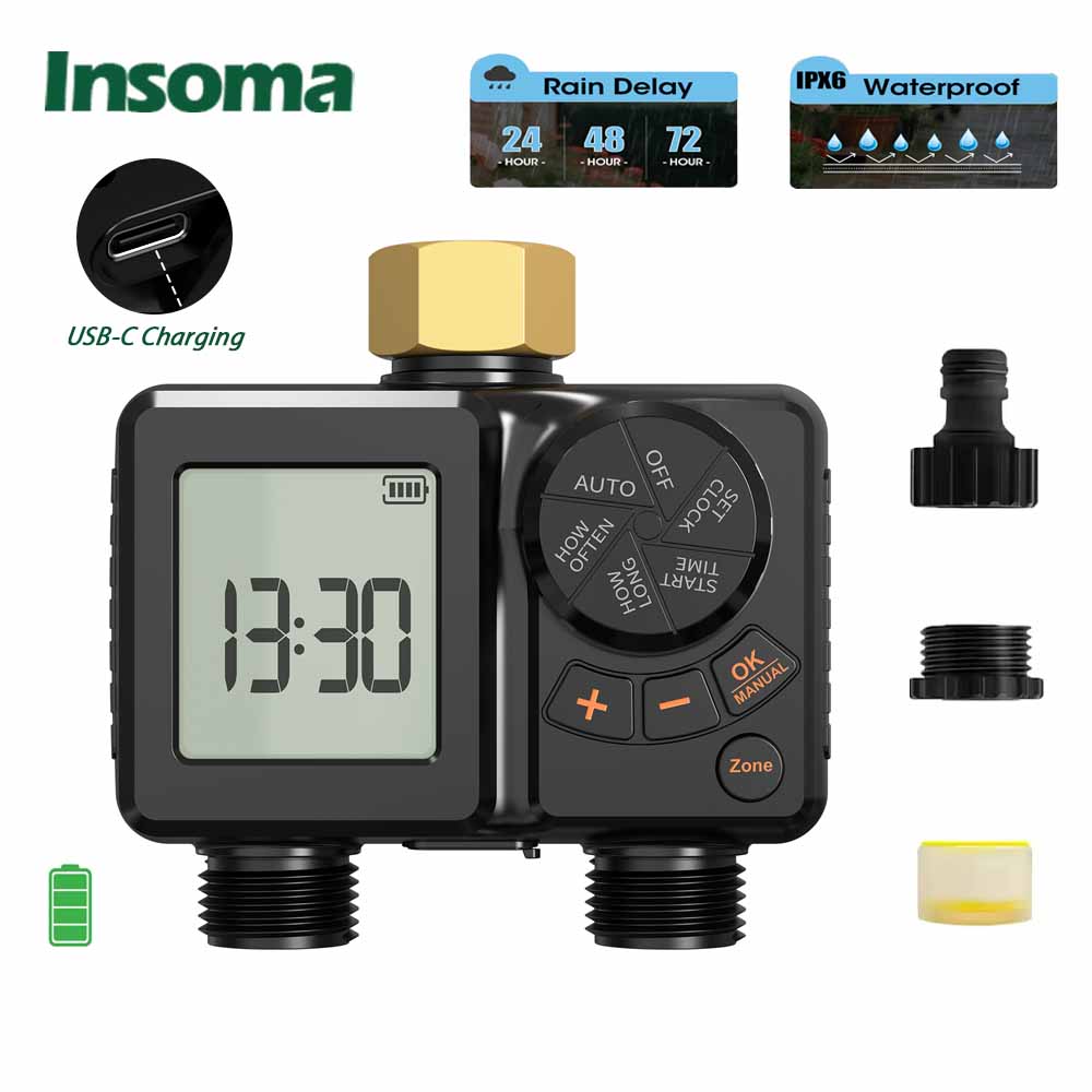 Smart Garden Hose Timer - INSOMA IPX6 Garden Water Timer 2.8