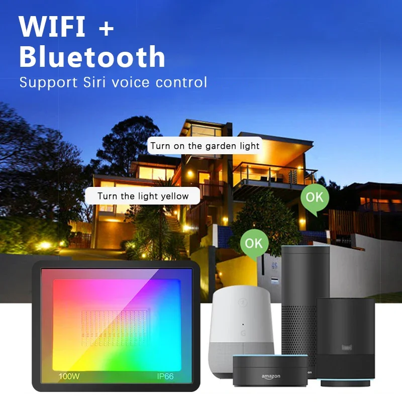 RGB TUYA Floodlight Smart APP  - Smart Garden Drawing review and price