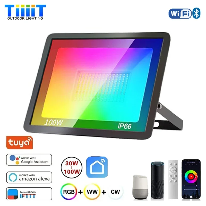 RGB TUYA Floodlight Smart APP  - Smart Garden Drawing review and price