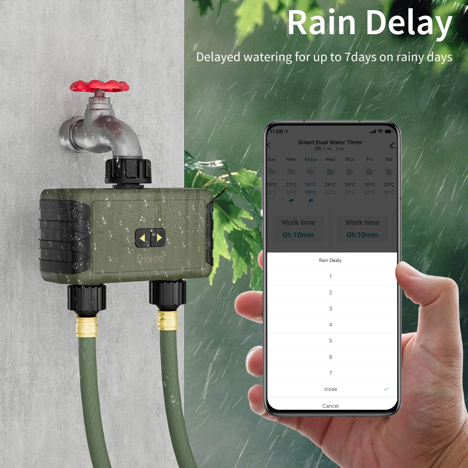 Diivoo Timed Sprinkler for Blu - Smart Garden Hose Timer review and price