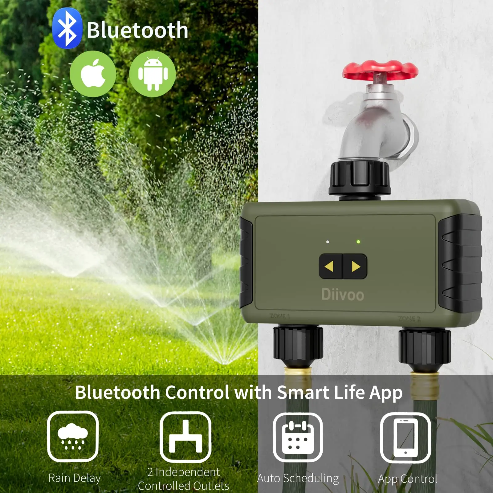 Diivoo Timed Sprinkler for Blu - Smart Garden Hose Timer review and price